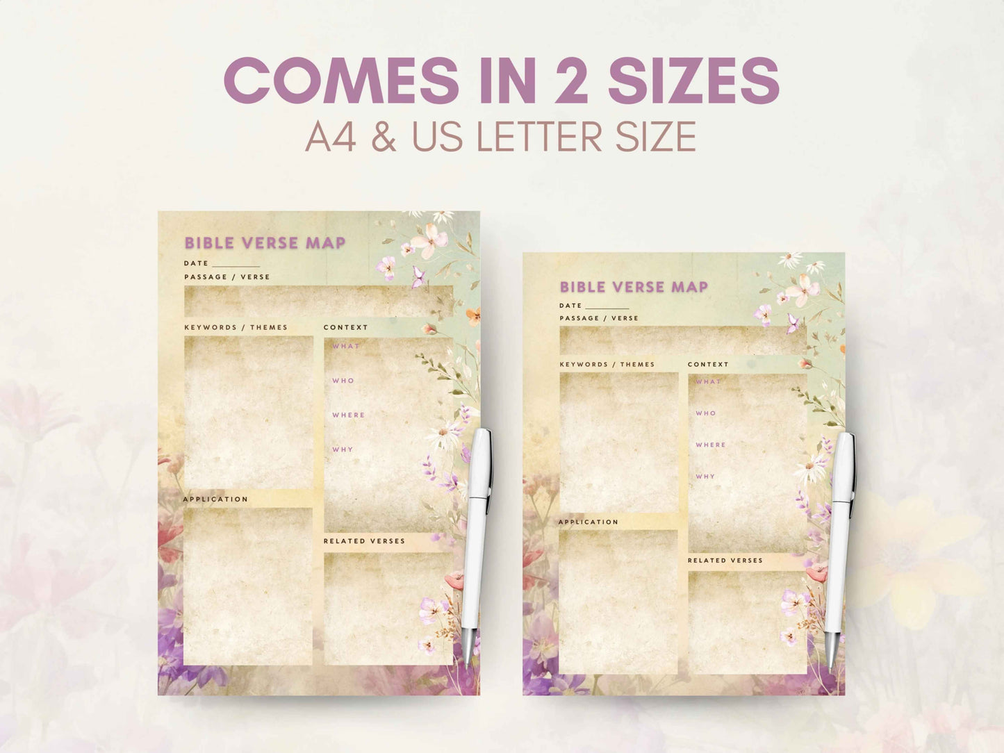 Floral Bible Study Verse Mapping Template