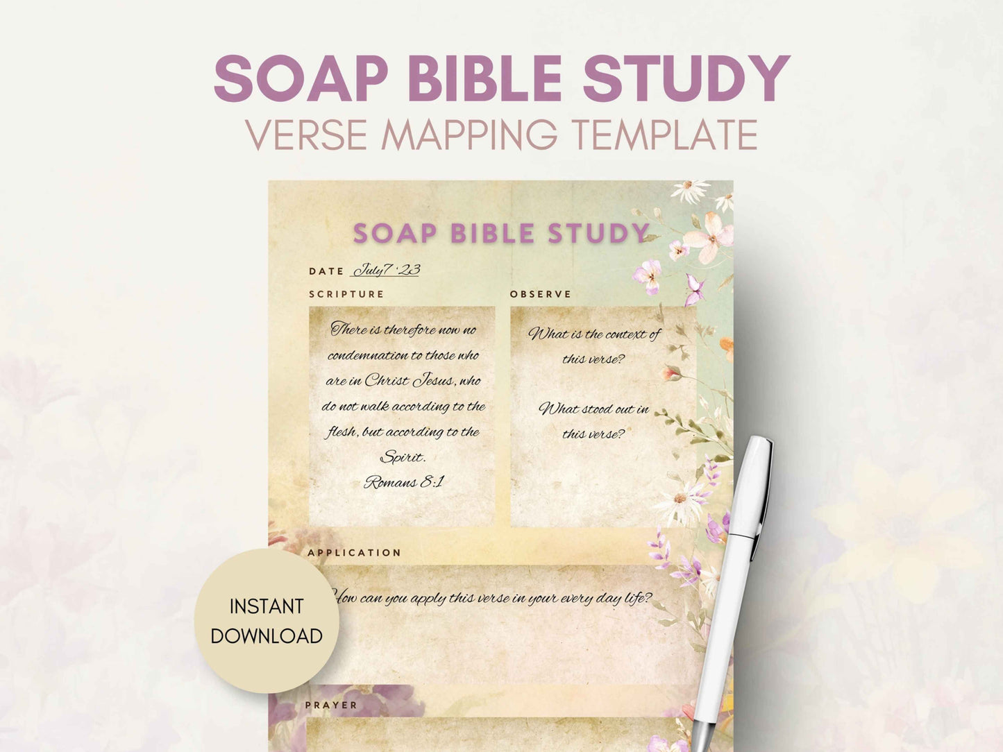 Soap Bible Study Verse Mapping Template