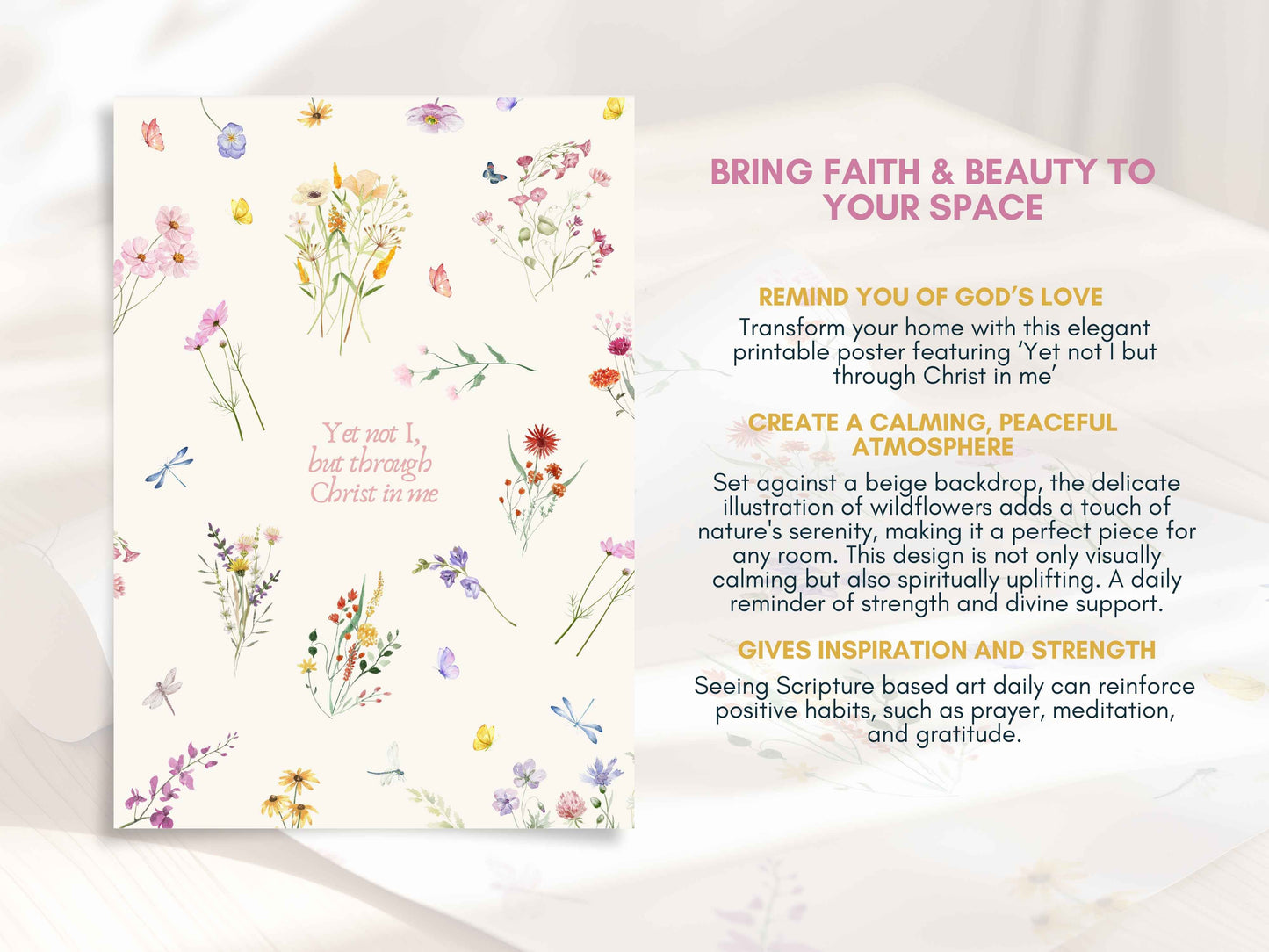 Yet Not I, But Through Christ in Me - Wildflowers Poster