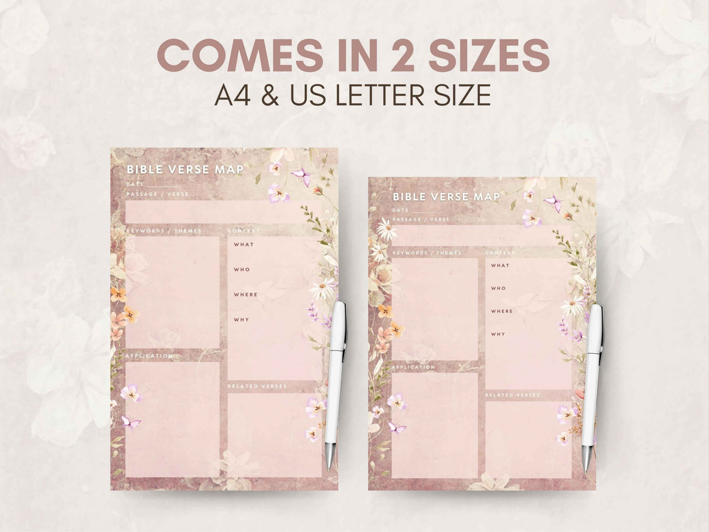 Floral Bible Study Verse Mapping Template