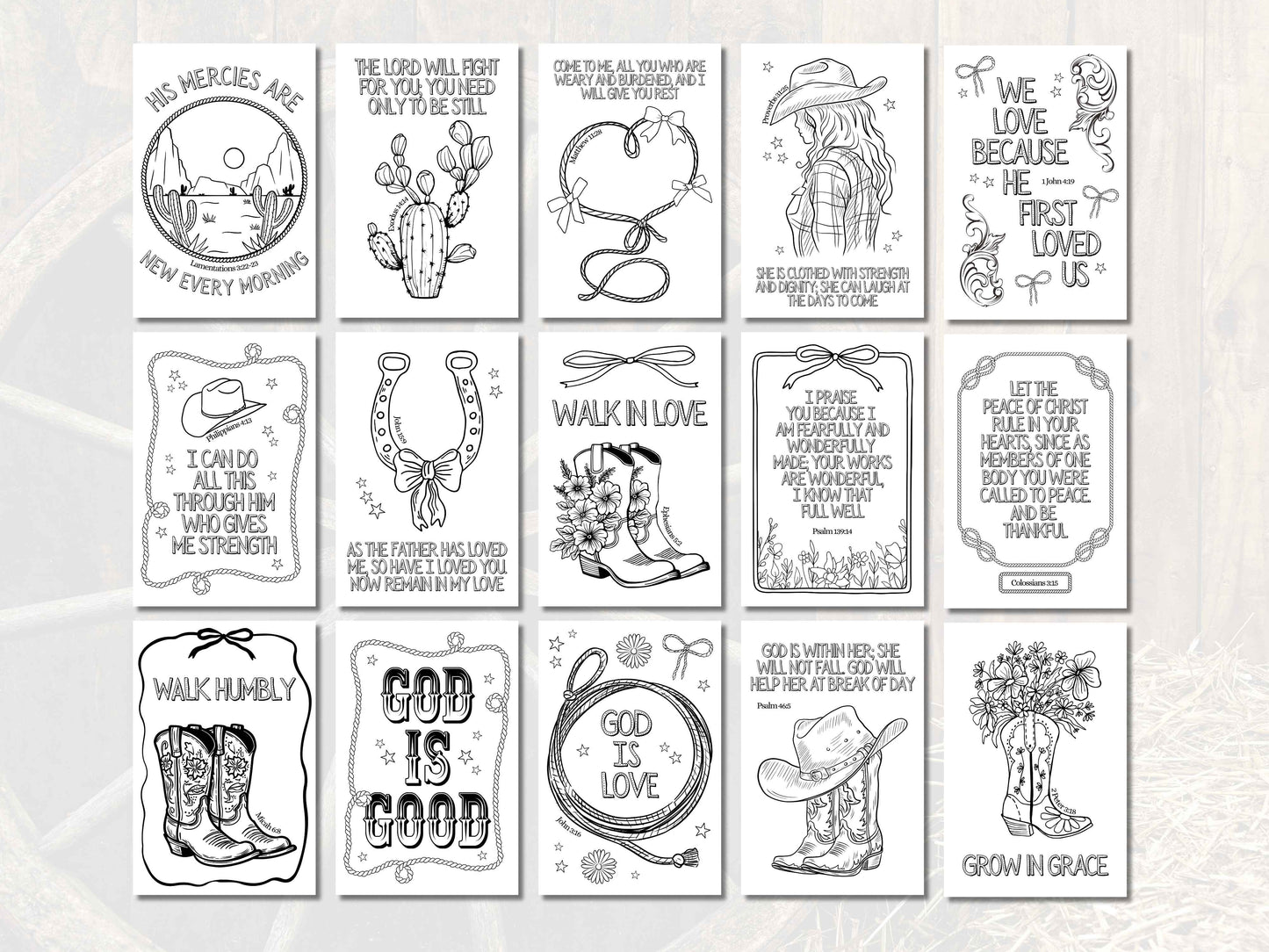 15 Western Bible Verse Coloring Pages