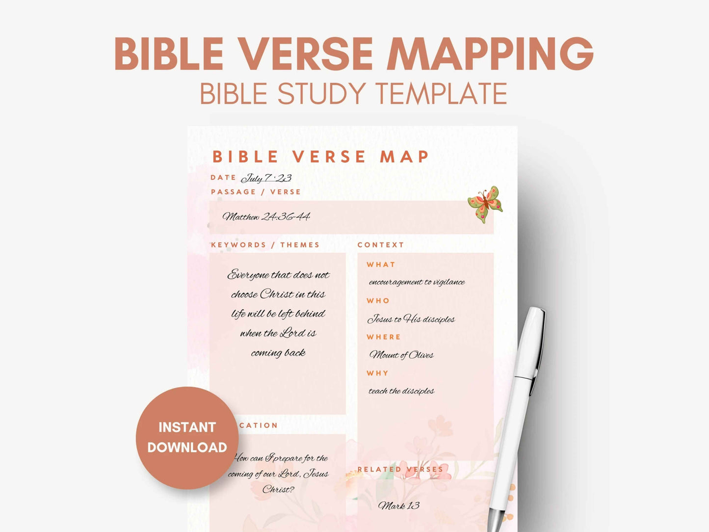 Bible Study Verse Mapping Template