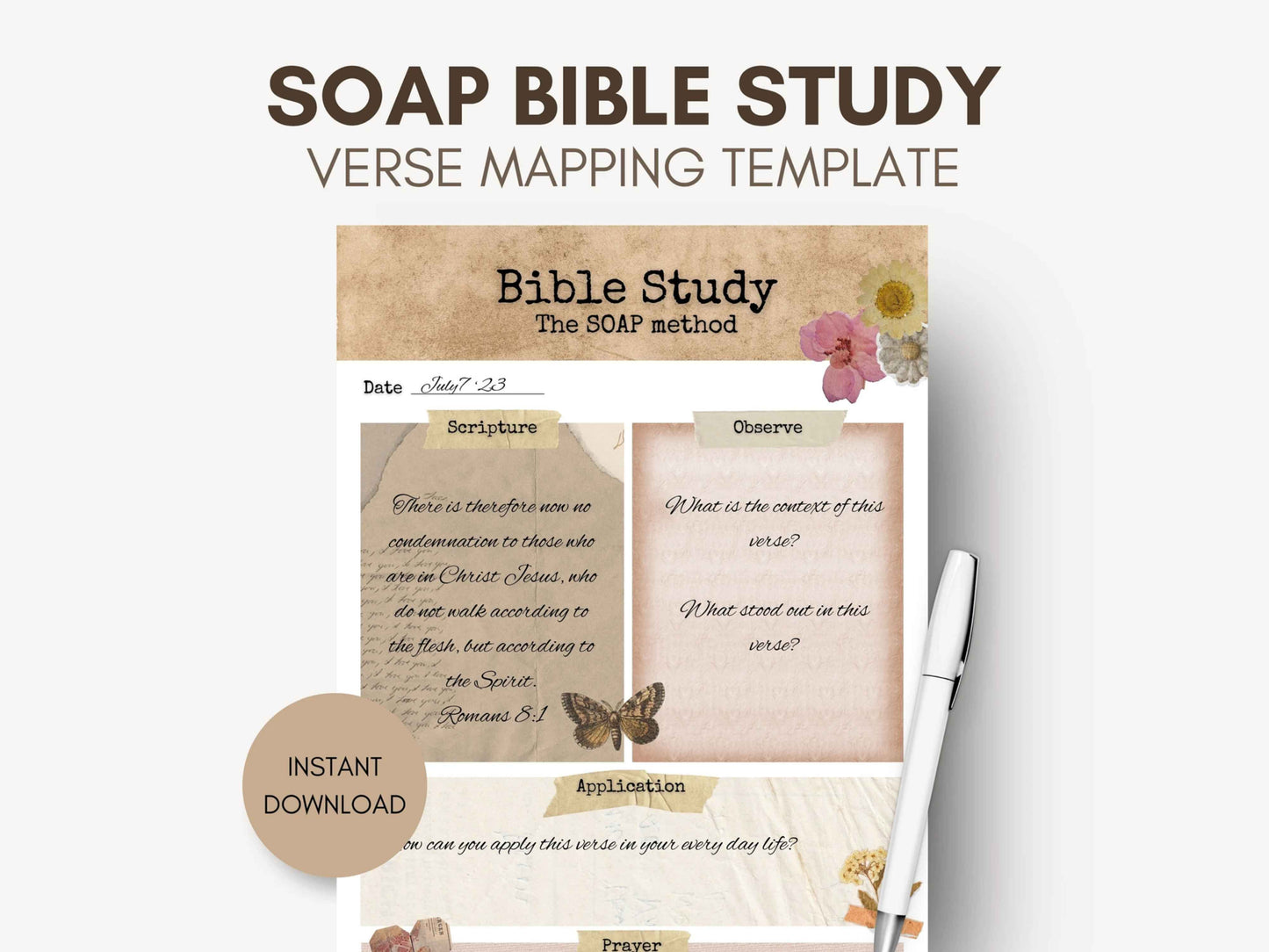 Soap Bible Study Verse Mapping Template