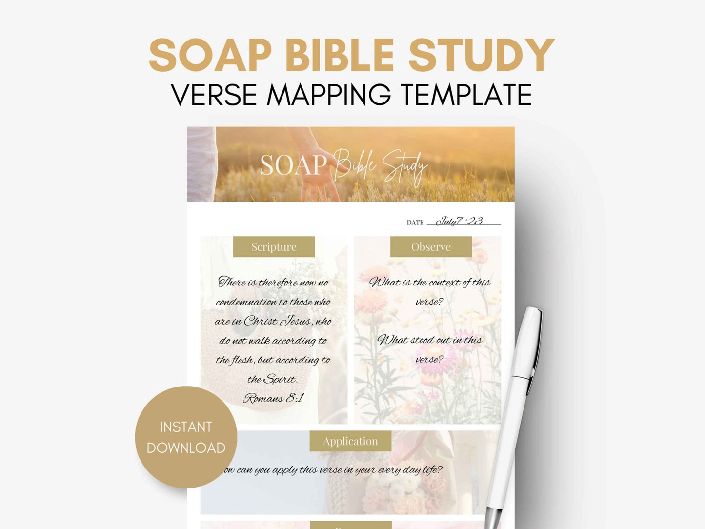 Soap Bible Study Verse Mapping Template
