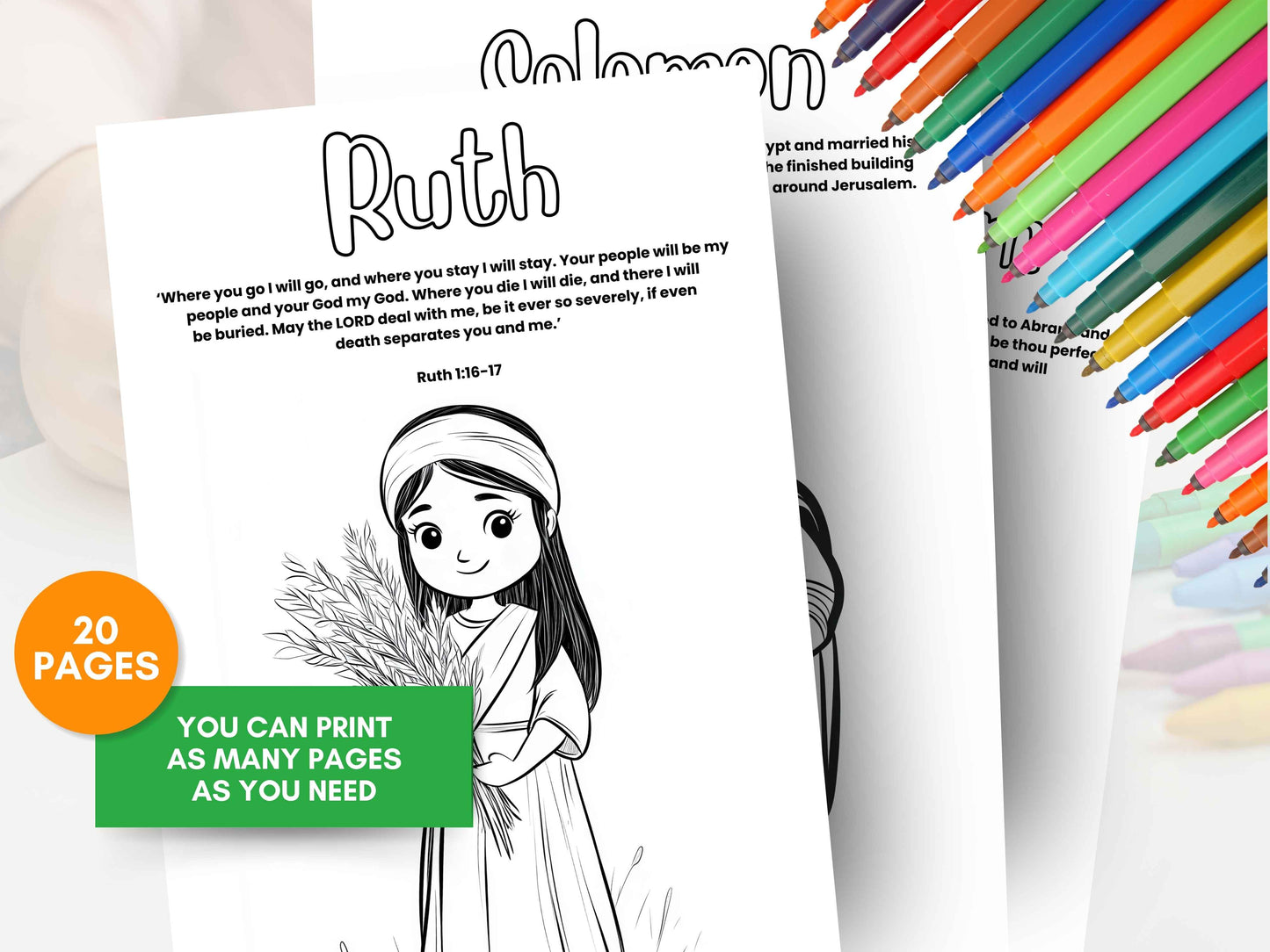 20 Biblical Characters Coloring Pages