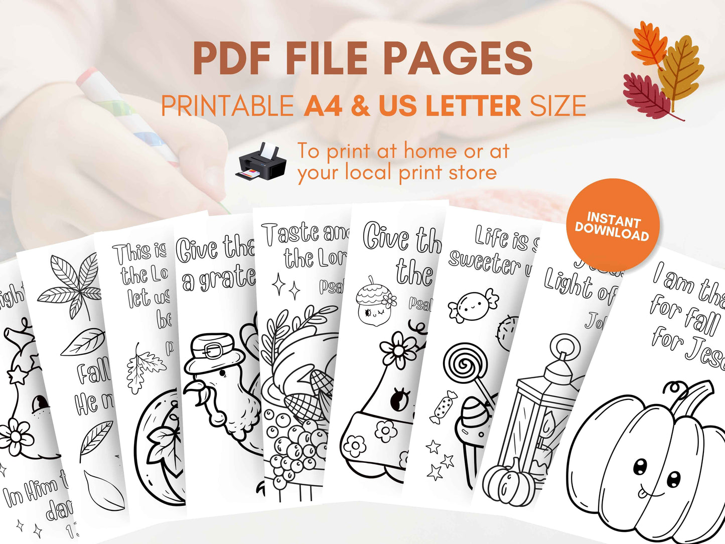 20 Thanksgiving Fall Coloring Pages