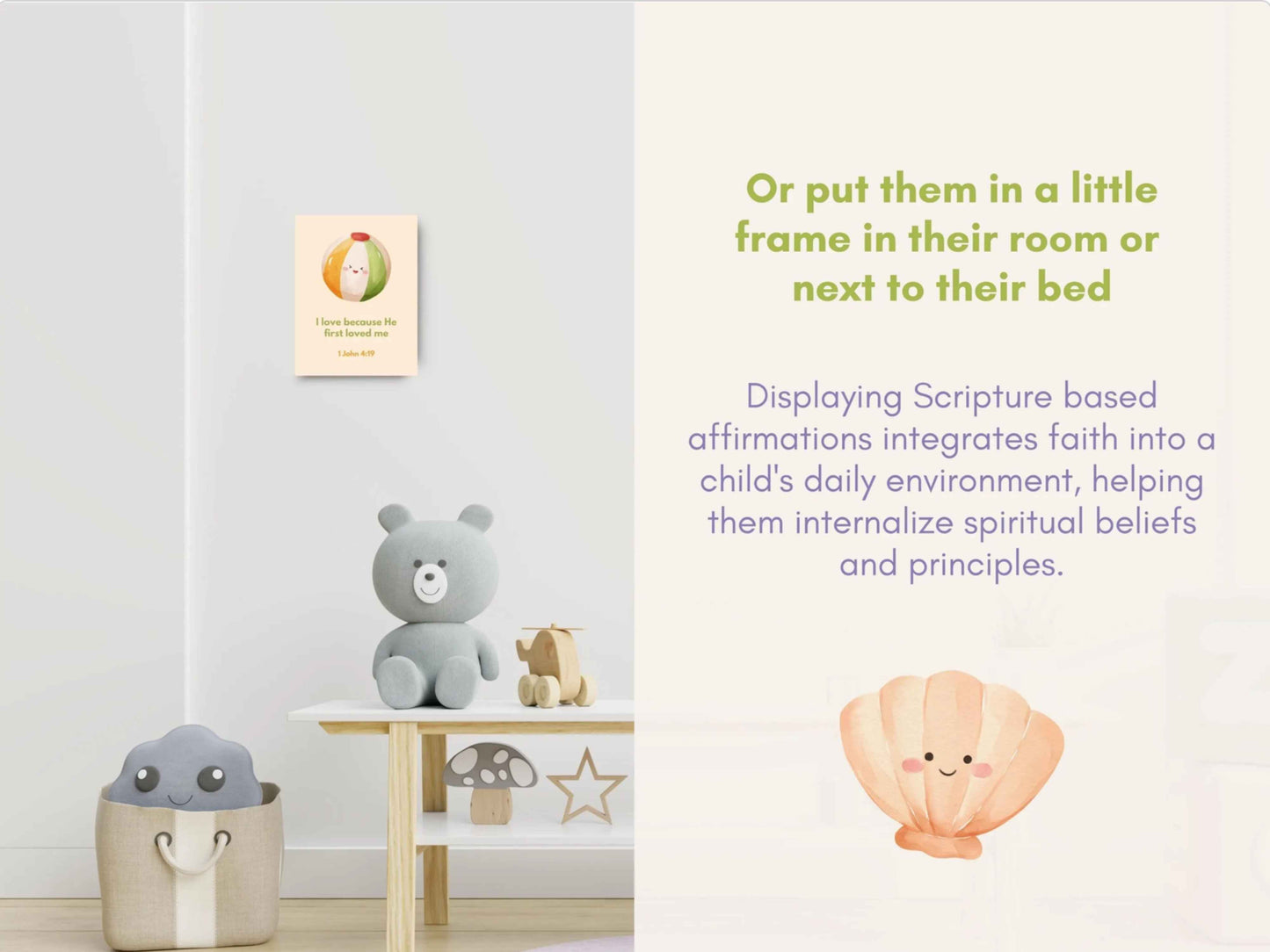 60 Positive Christian Affirmation Cards for Kids