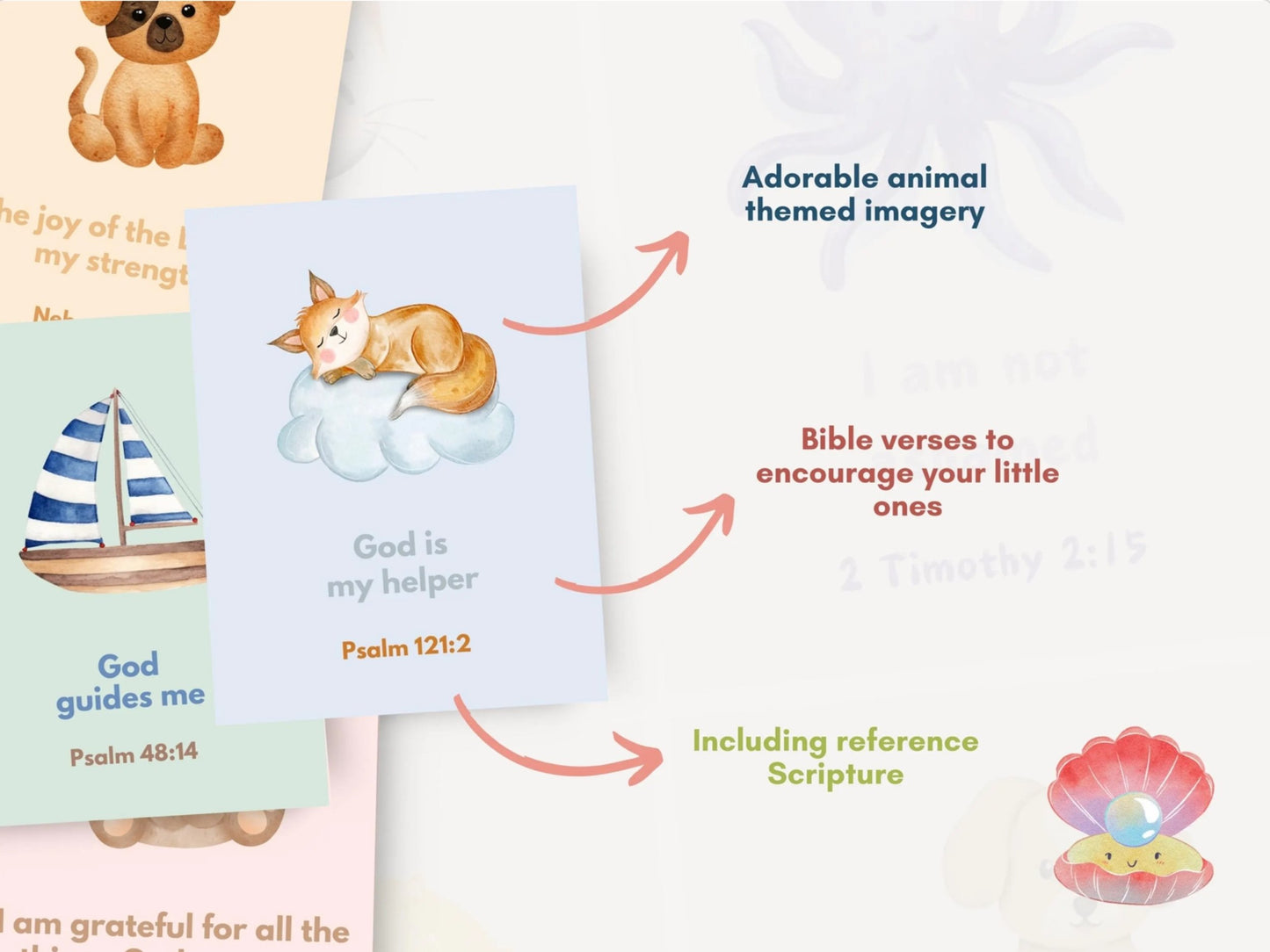 60 Positive Christian Affirmation Cards for Kids