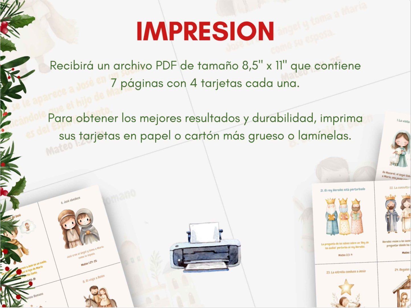 SPANISH Calendario de Adviento de la Historia de la Natividad