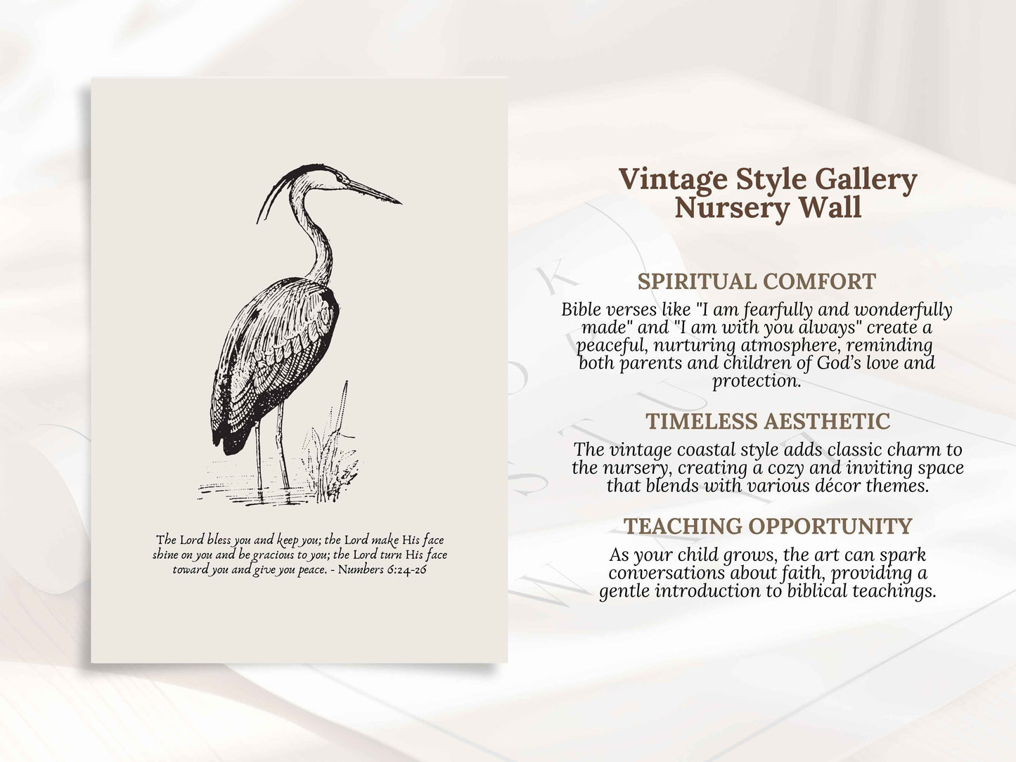 Coastal Scripture Gallery Wall - Set of 5 Nursery Prints