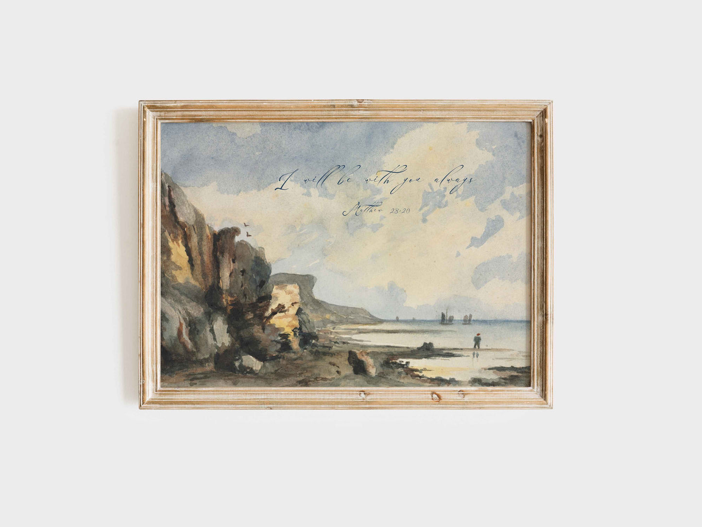 Coastal Scripture Gallery Wall - Set of 5 Nursery Prints