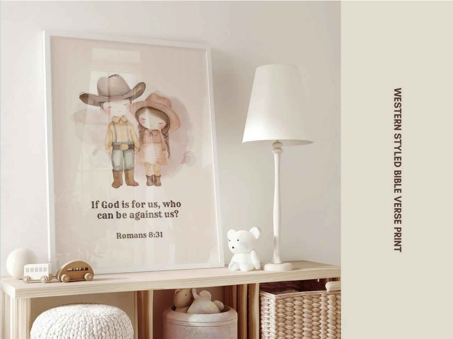 Christian Kids Printable Wall Art - If God is For us - Romans 8:31