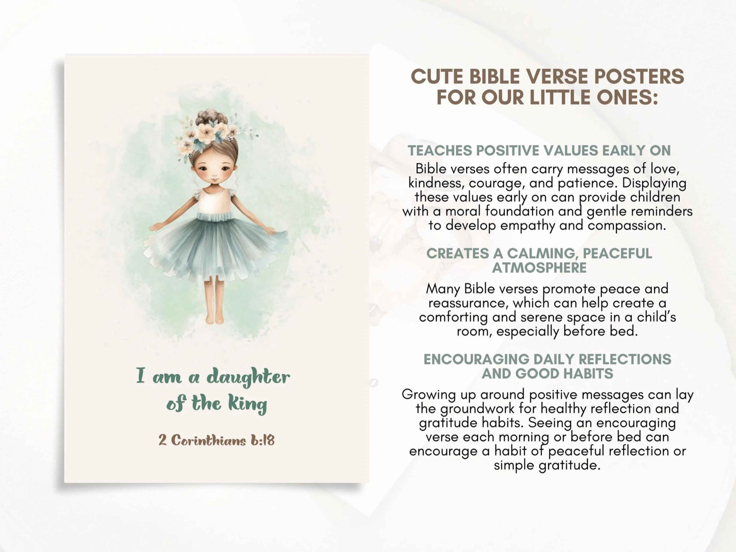 Christian Kids Printable Wall Art - I am a Daughter of the King