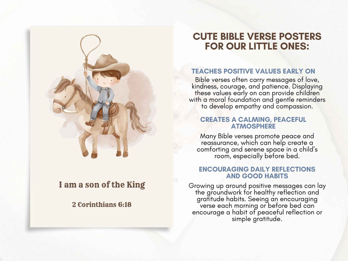 Christian Kids Printable Wall Art - I am a Son of the King