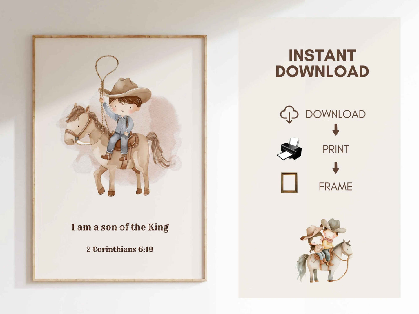 Christian Kids Printable Wall Art - I am a Son of the King