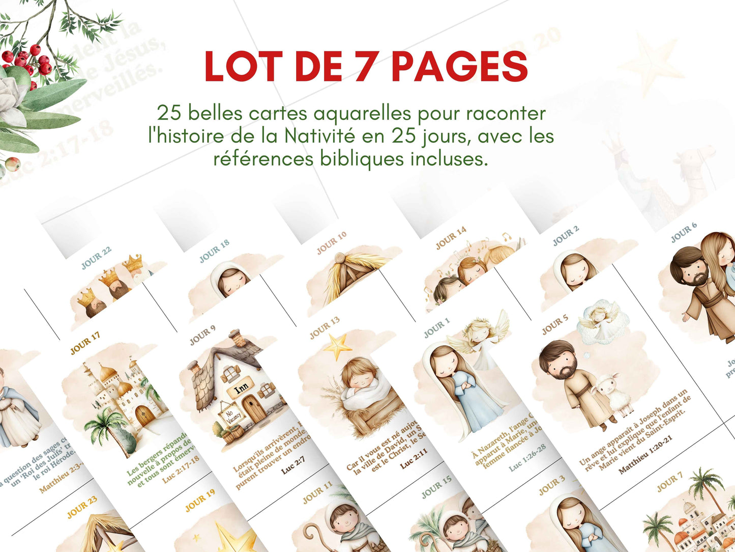 FRENCH Nativity Story Advent Calendar for Kids