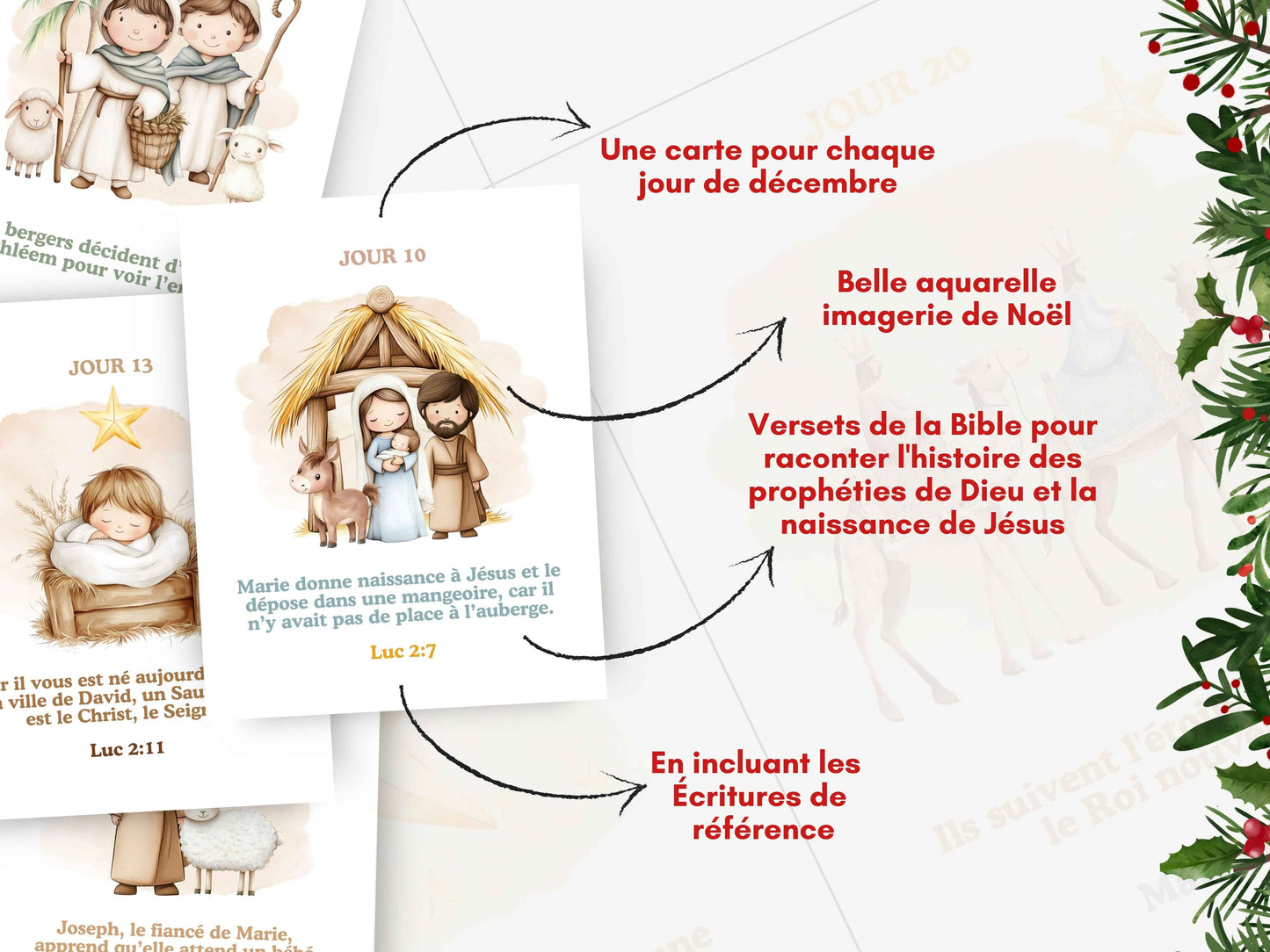 FRENCH Nativity Story Advent Calendar for Kids
