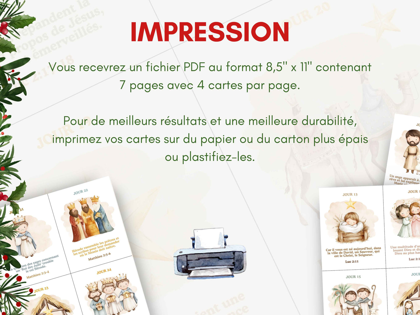 FRENCH Nativity Story Advent Calendar for Kids