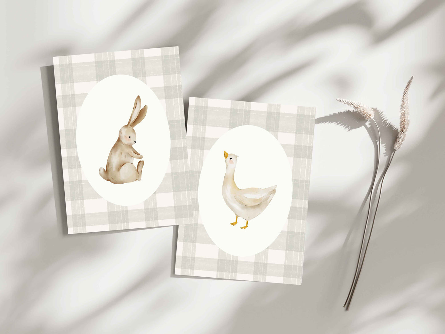 Goose and Bunny Nursery Art Print Set of 2