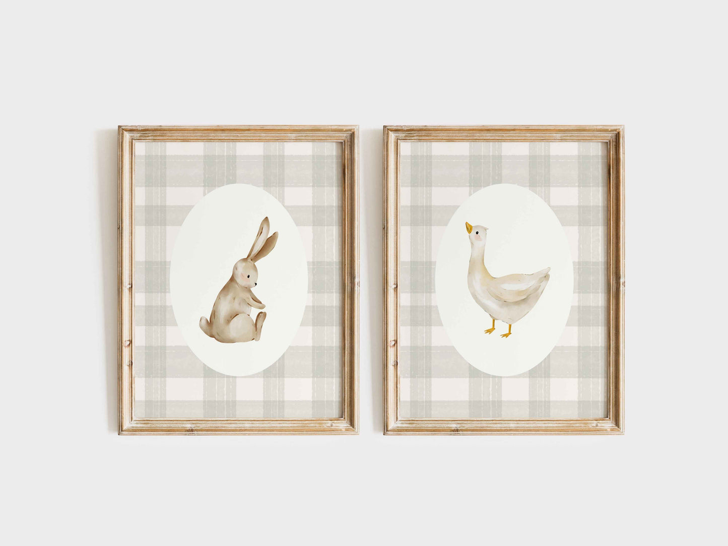 Goose and Bunny Nursery Art Print Set of 2