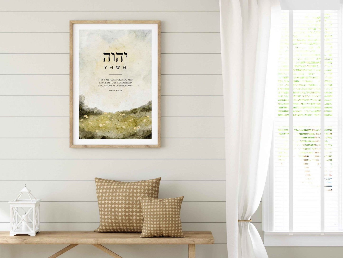 Hebrew JHWH - Exodus 3:15b Vintage Wall Art Print