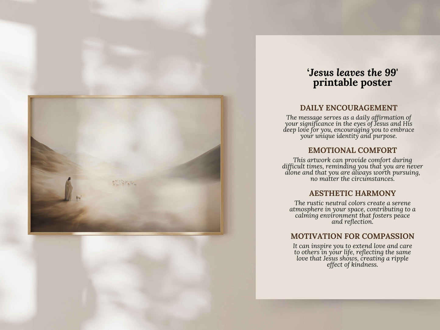 Jesus Leaves the 99, Parable of the Lost Sheep Printable Art