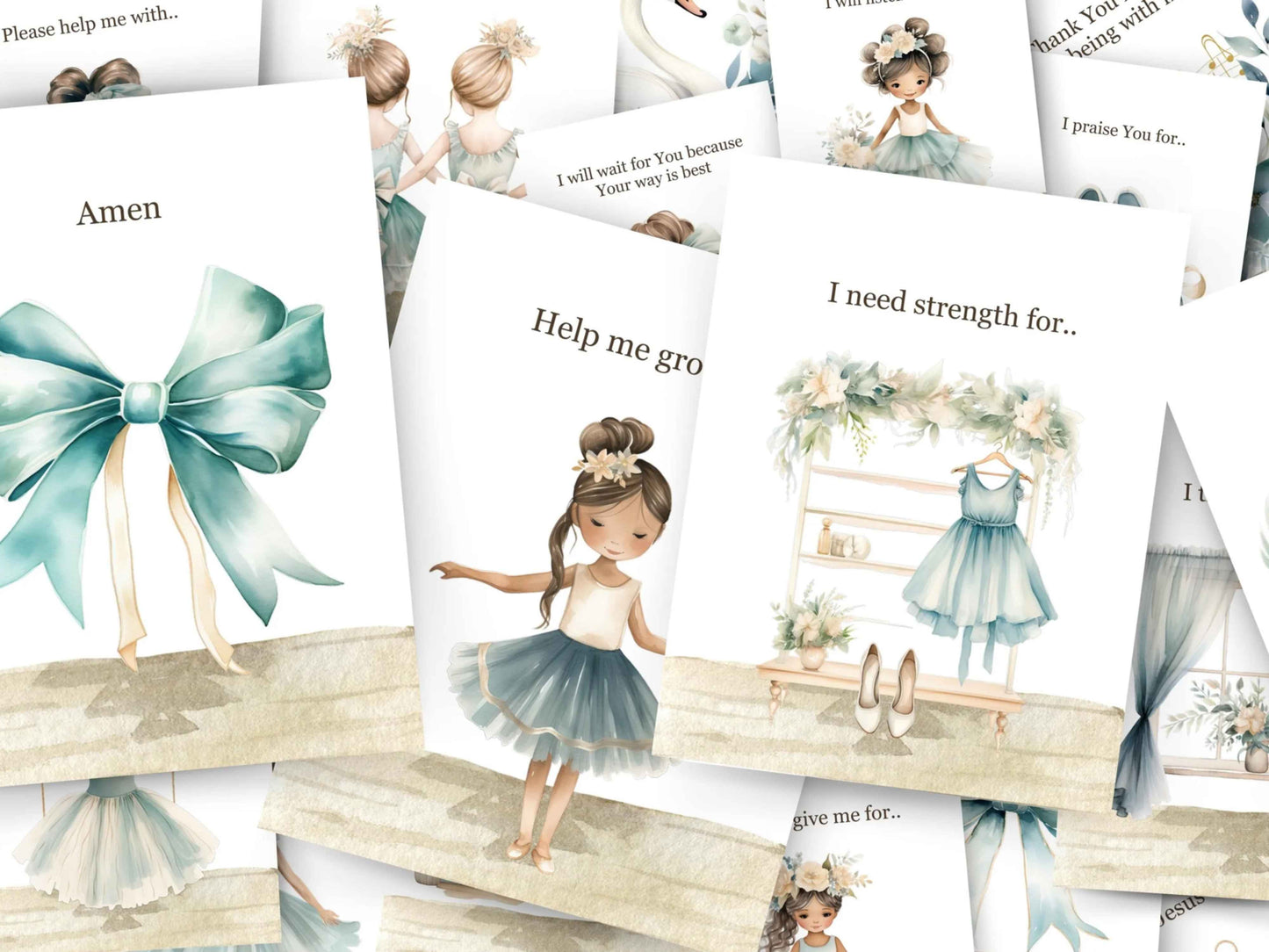 24 Learn How To Pray Cards for Kids - Cute Ballerina