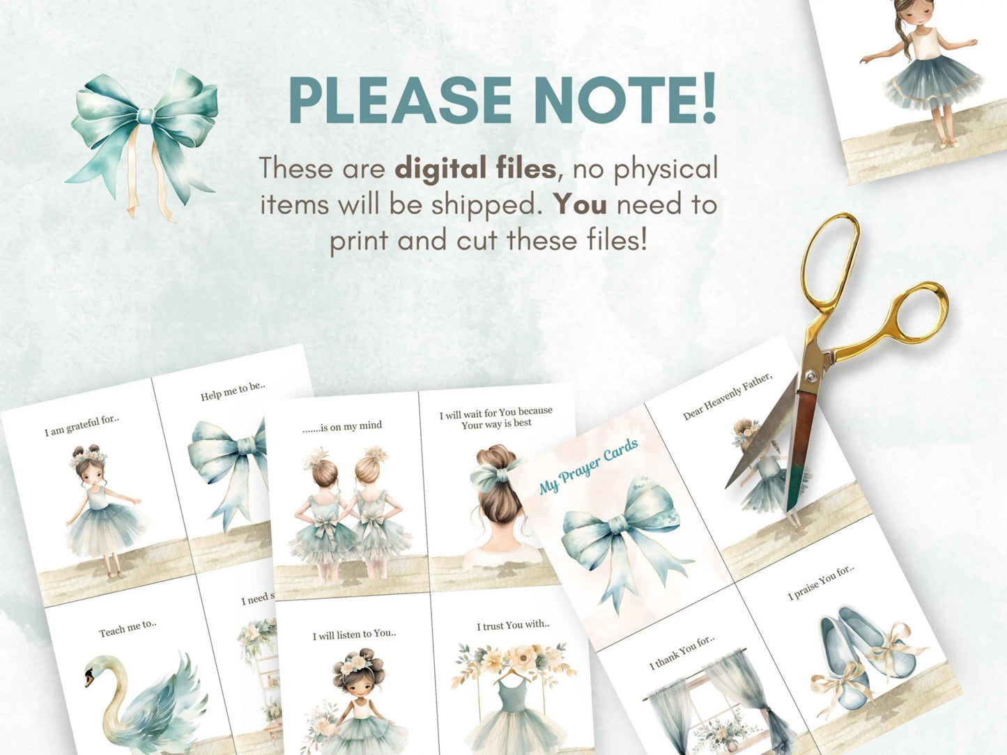 24 Learn How To Pray Cards for Kids - Cute Ballerina
