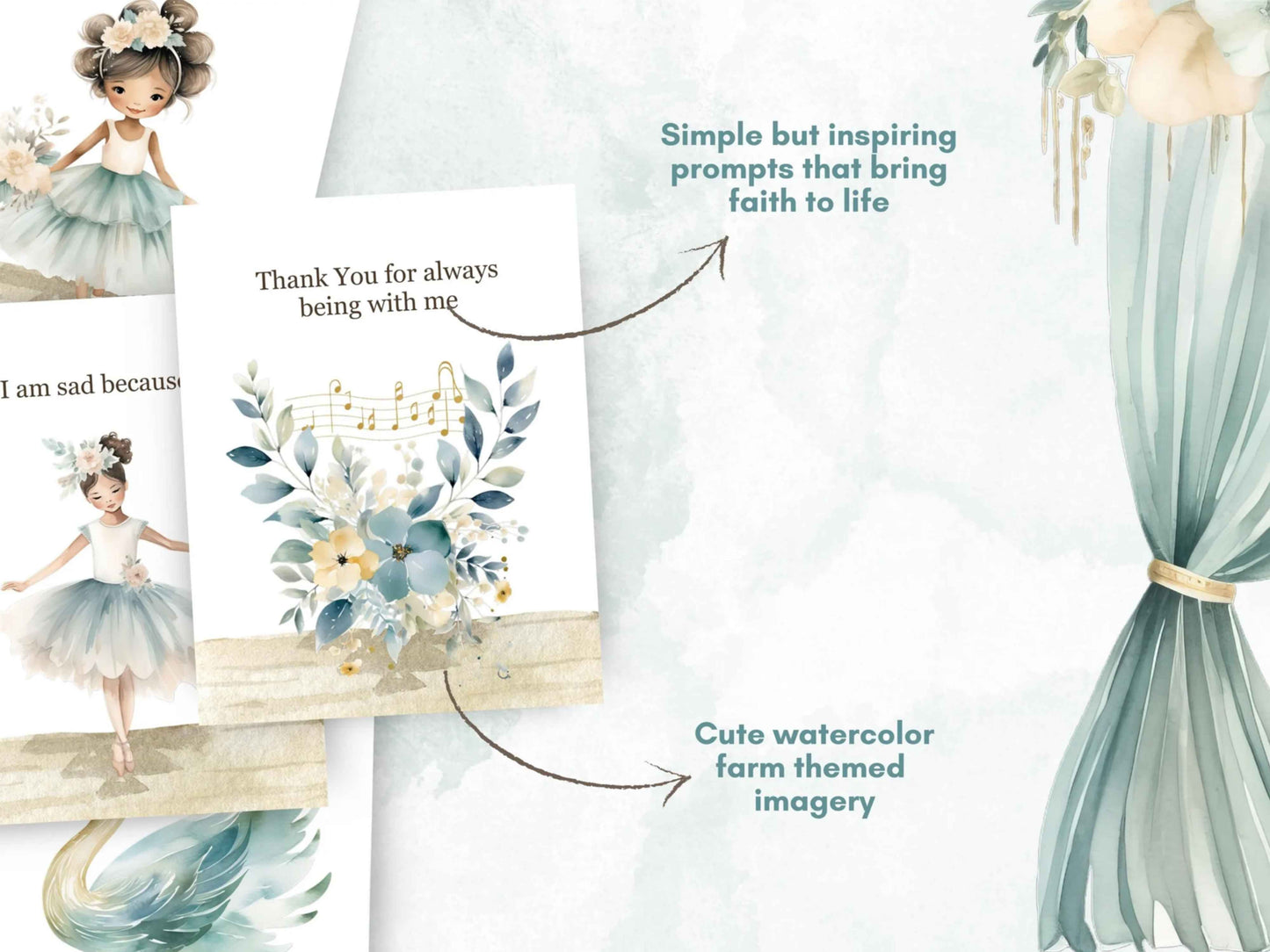 24 Learn How To Pray Cards for Kids - Cute Ballerina