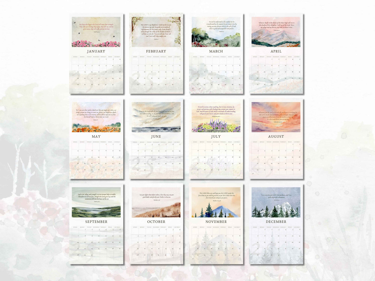 Printable 2025 Scripture Wall Calendar