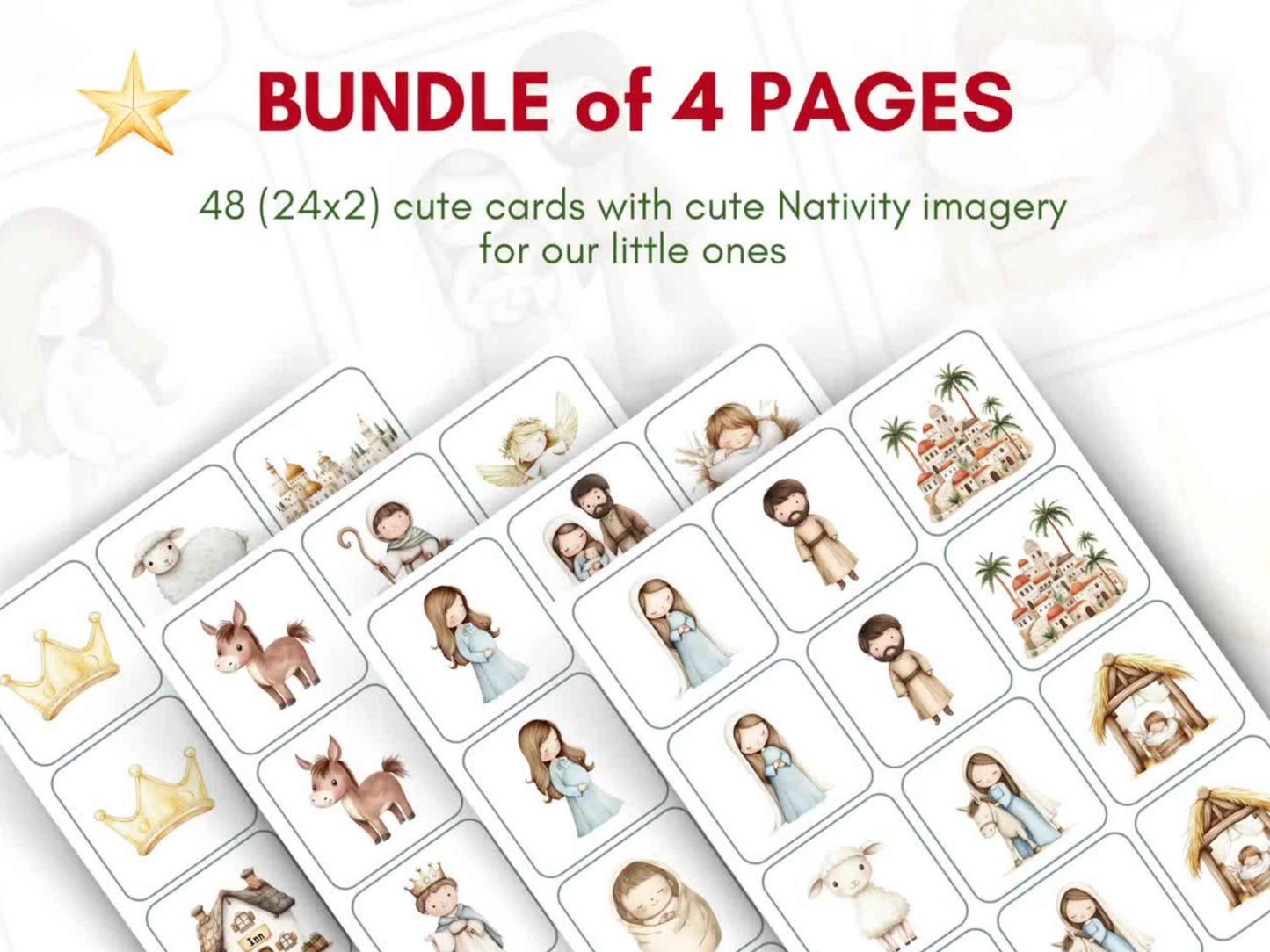 Nativity Themed Memory Match Game for Kids