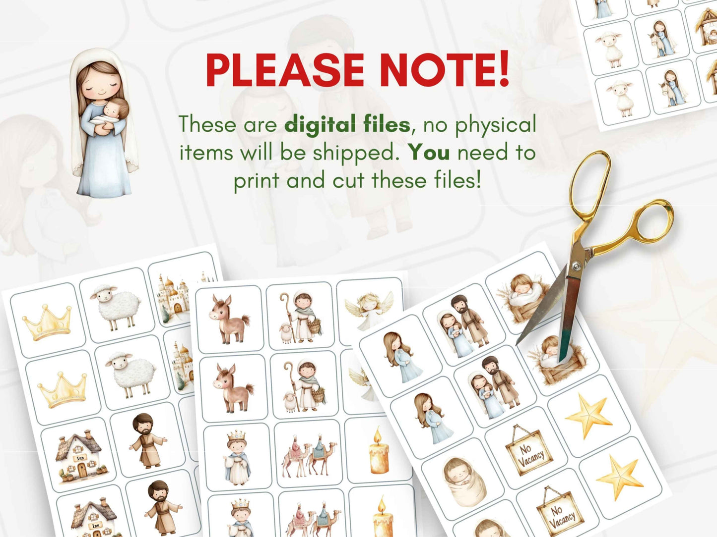 Nativity Themed Memory Match Game for Kids
