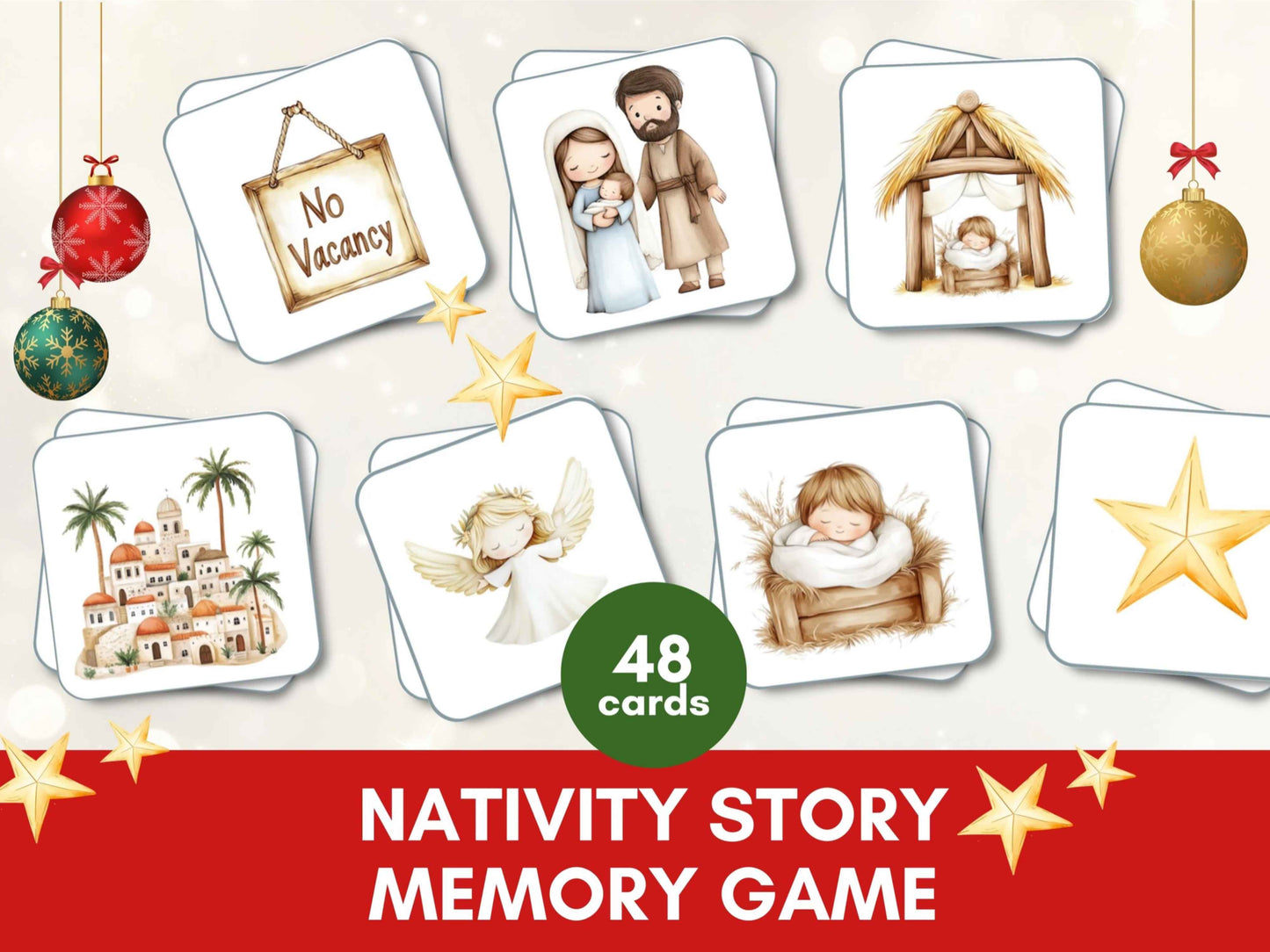 Nativity Themed Memory Match Game for Kids