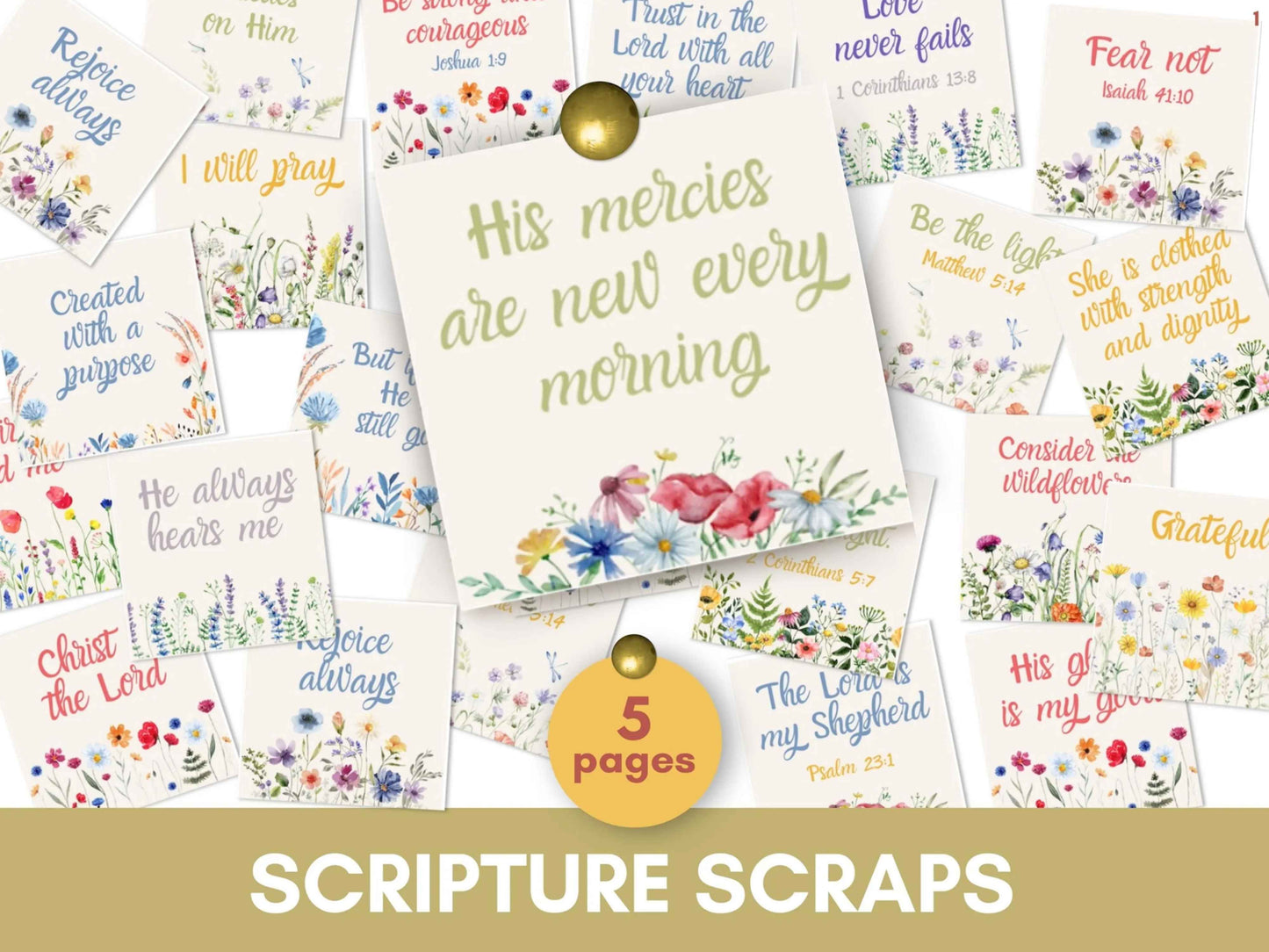 Printable Scripture Scraps - Prayer Board Bible Verse Cards