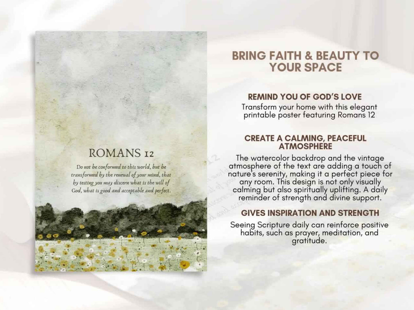Romans 12 Printable Vintage Wall Art Print