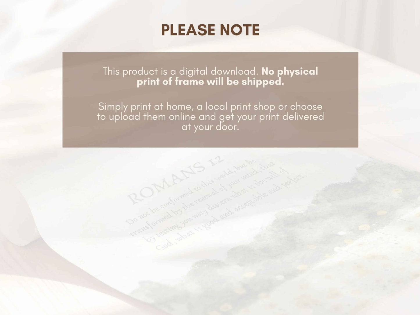Romans 12 Printable Vintage Wall Art Print