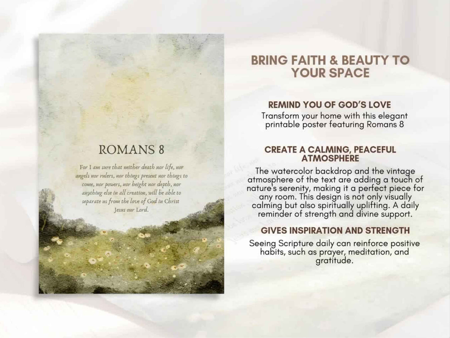 Romans 8 Printable Vintage Wall Art Print