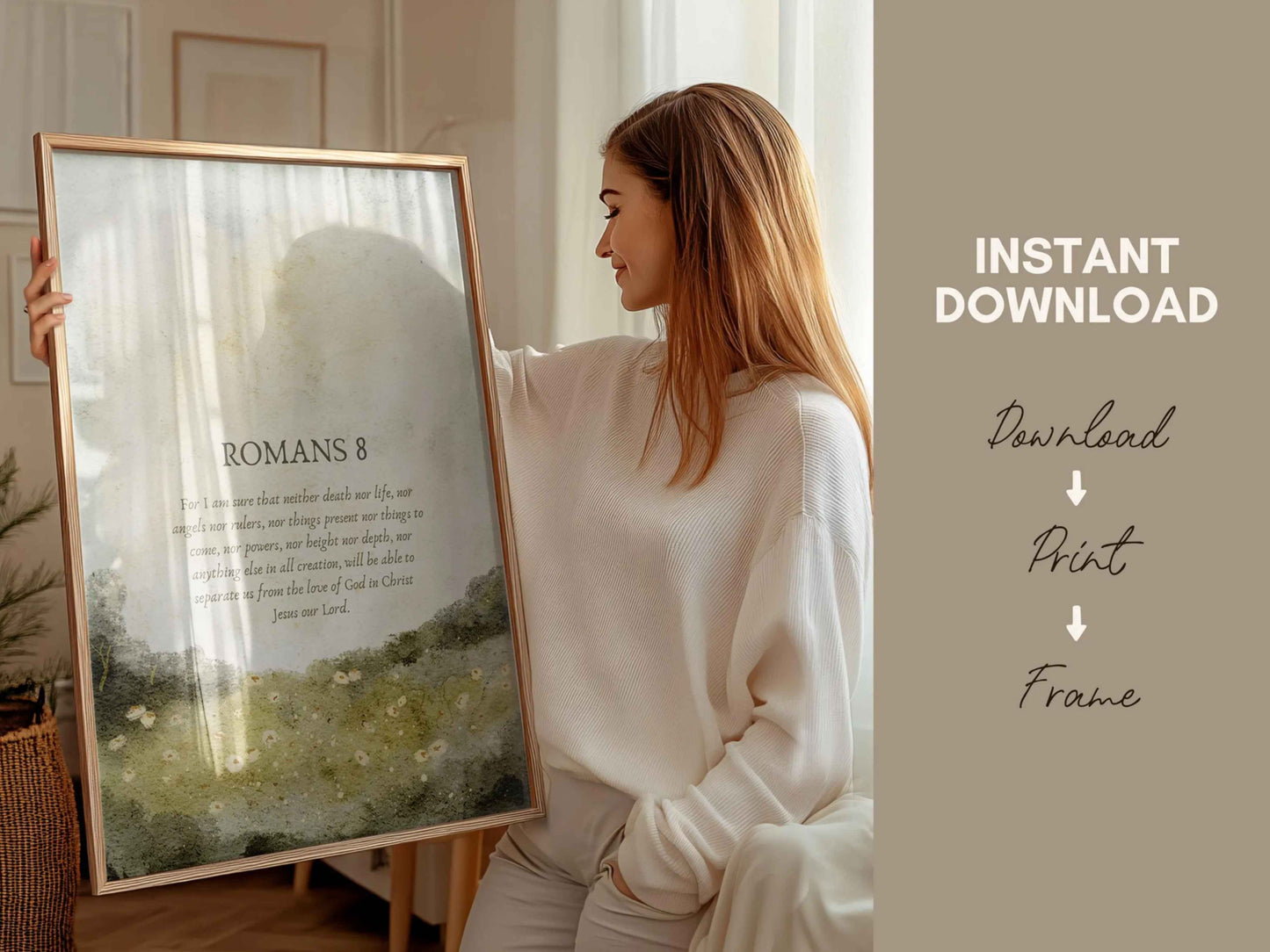 Romans 8 Printable Vintage Wall Art Print
