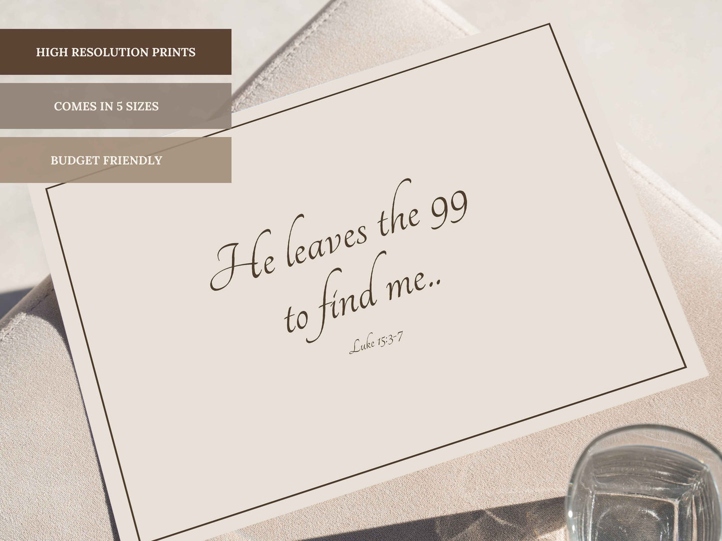 Jesus Leaves the 99 Wall Art Set of 2 | Parable of the Lost Sheep Prints