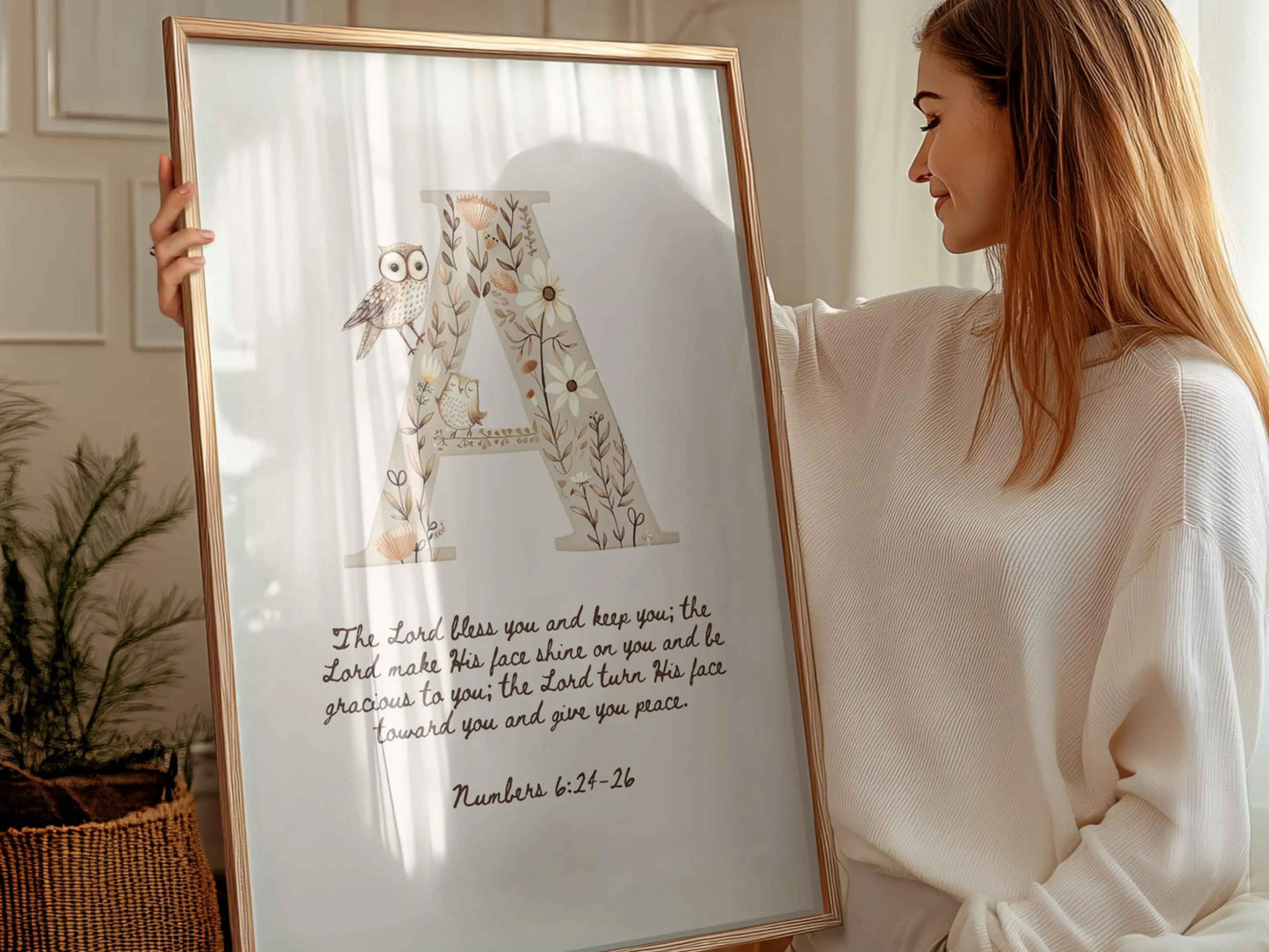 Letter A - The Blessing for Kids - Numbers 6:24-26 Wall Art