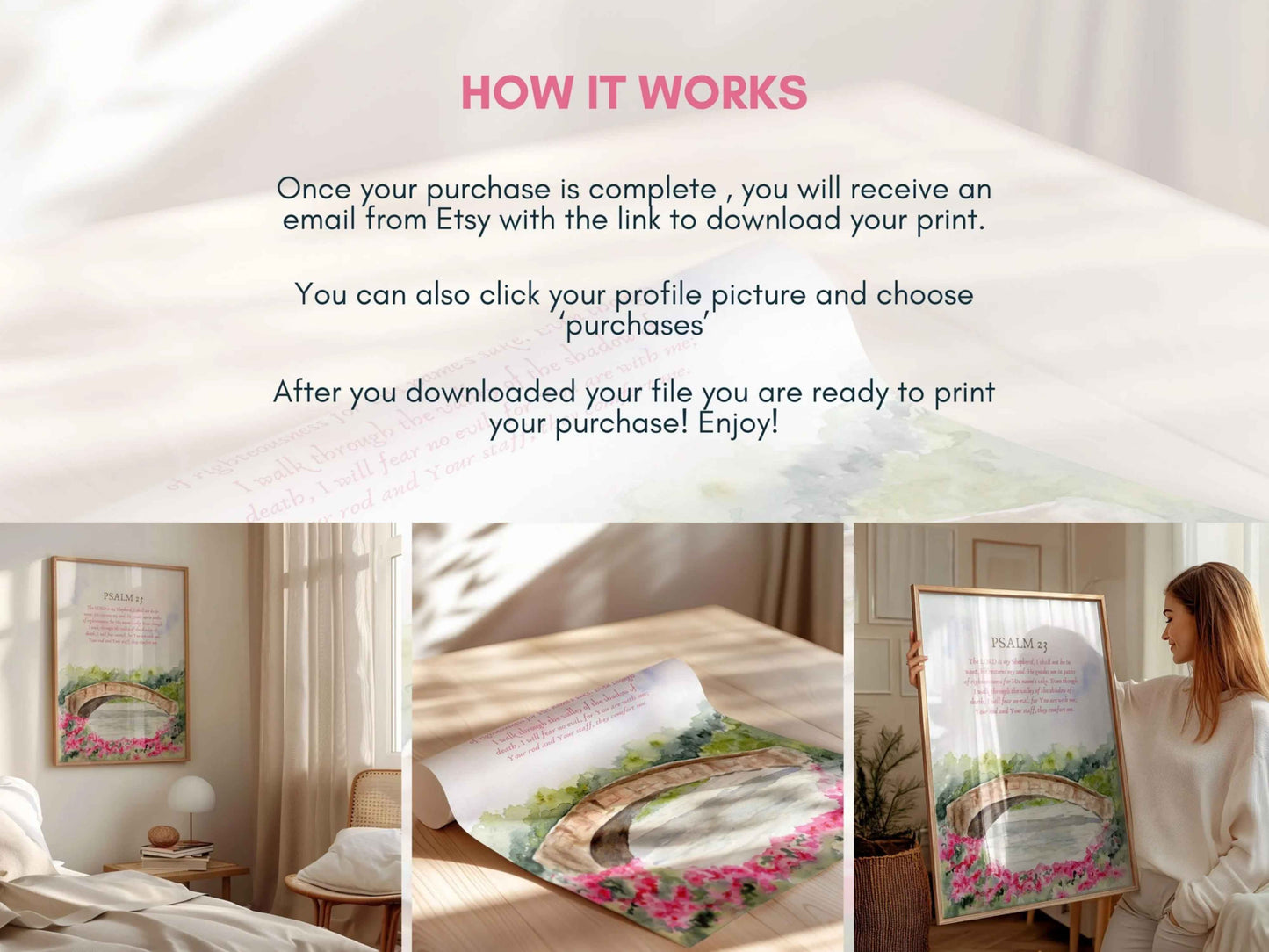 The Lord Is My Shepherd - Psalm 23 Watercolor Wall Art Print