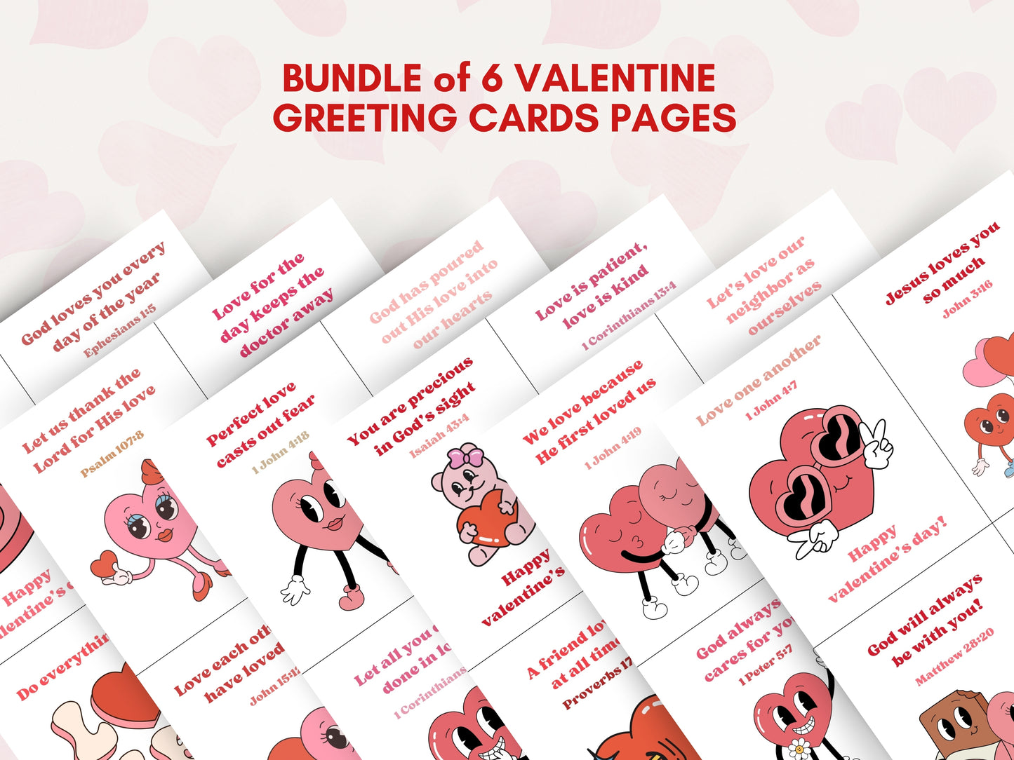 Valentine Bible Verse Greeting Cards - Set of 24 Cards