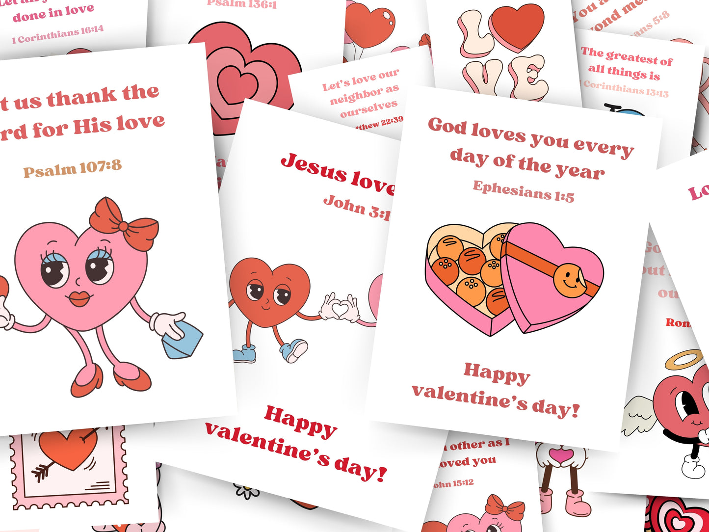 Valentine Bible Verse Greeting Cards - Set of 24 Cards