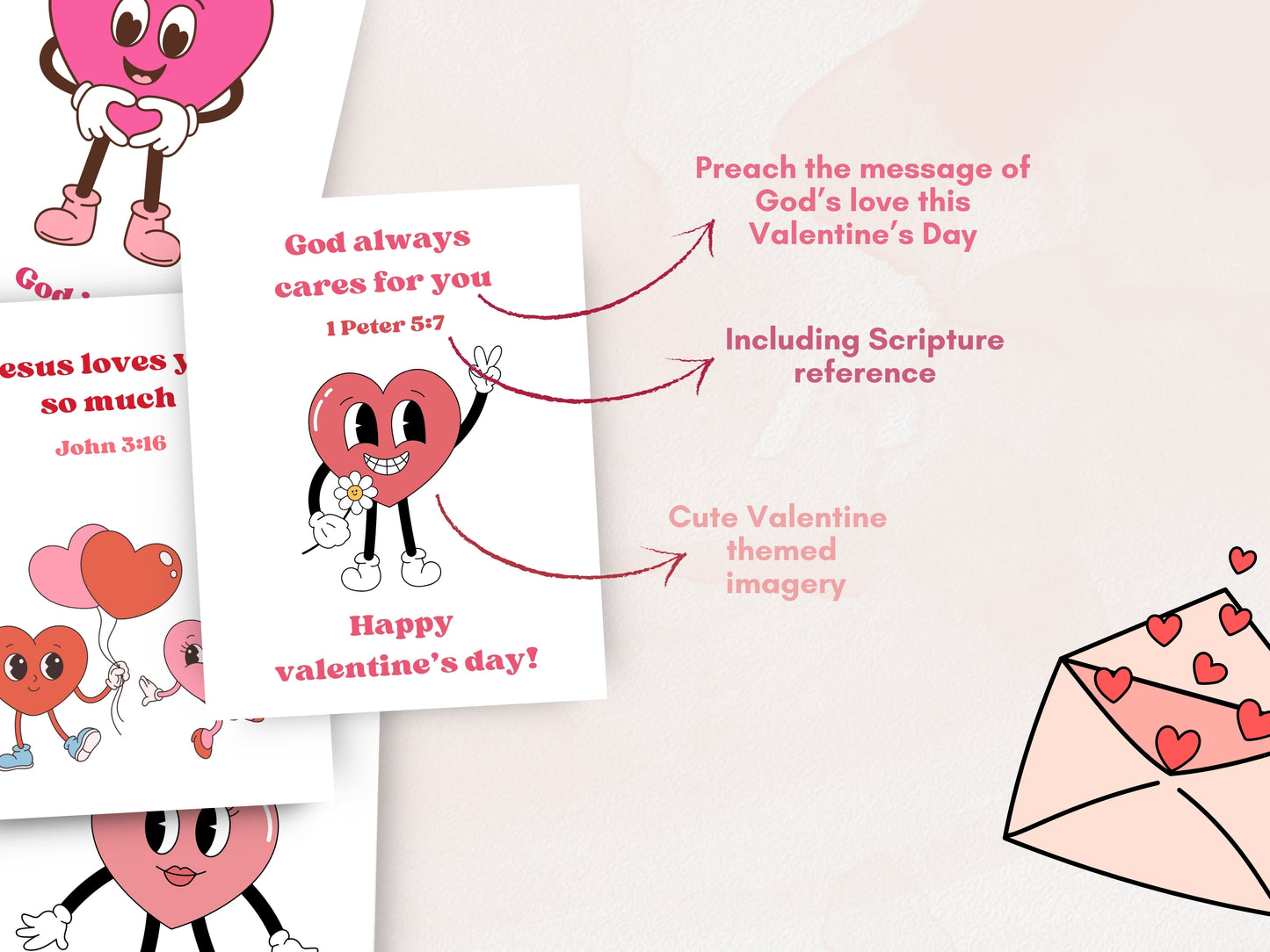 Valentine Bible Verse Greeting Cards - Set of 24 Cards