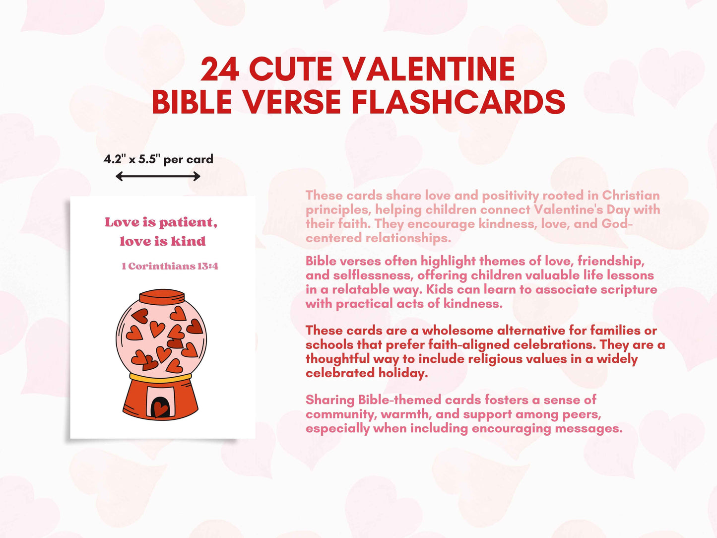 Valentine Bible Verse Greeting Cards - Set of 24 Cards