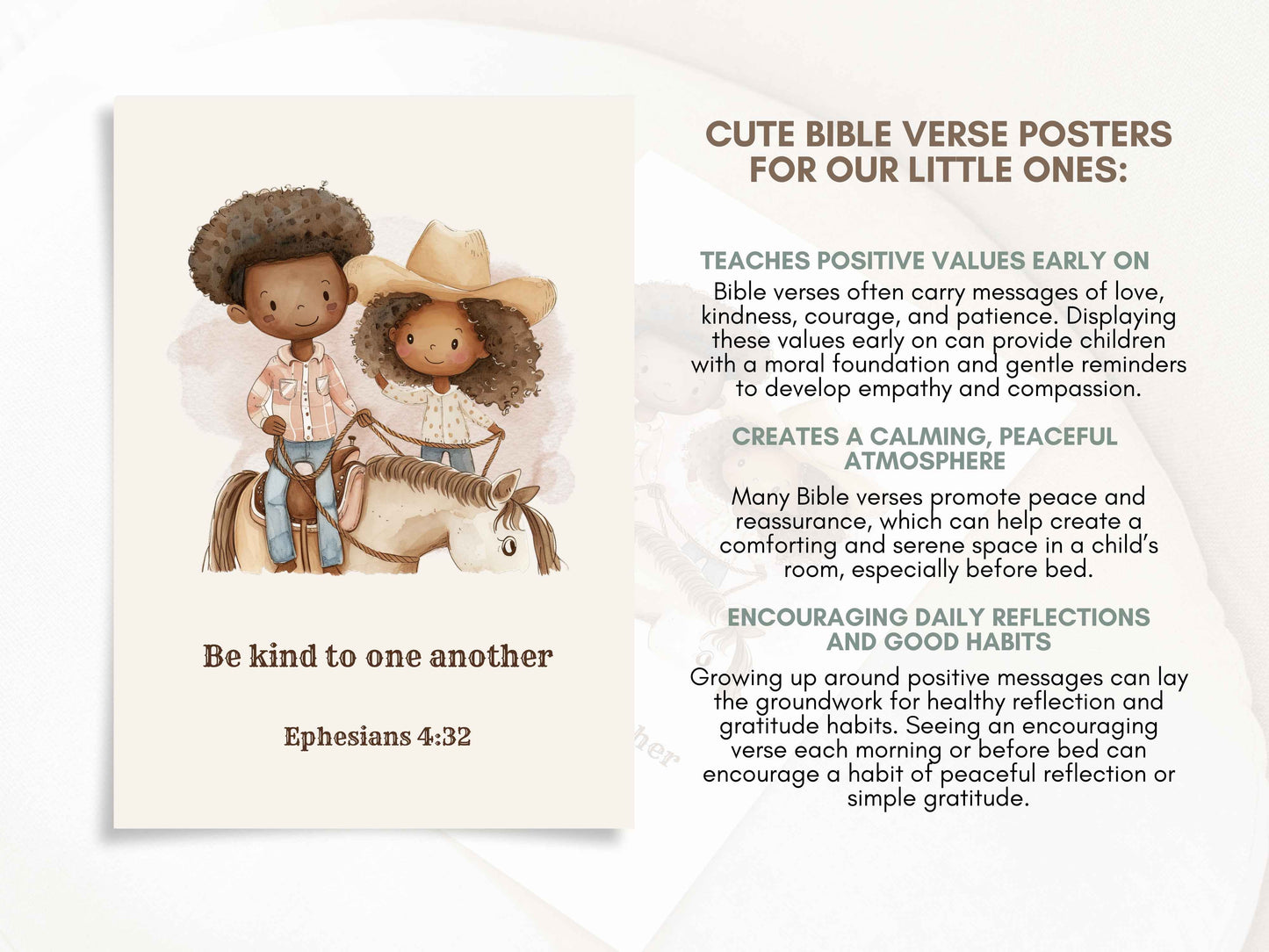 Be Kind to One Another - Ephesians 4:32 Kids Poster