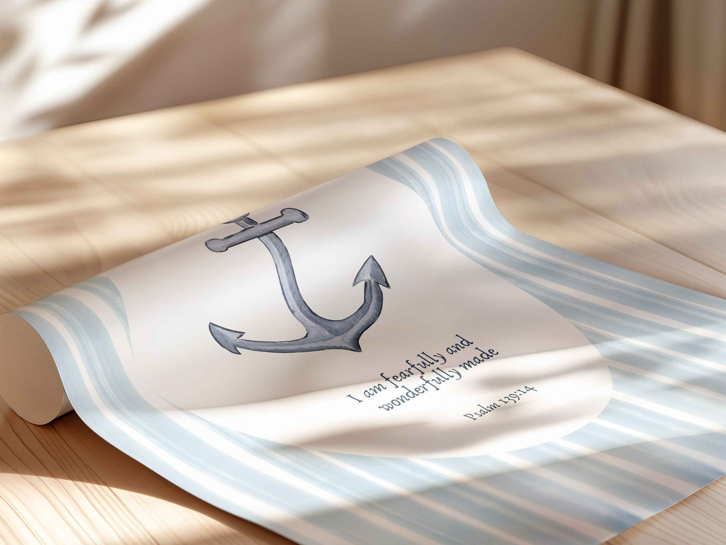 Coastal Bible Wall Art Verse Set of 2 | Psalm 139:14 & Matthew 28:20