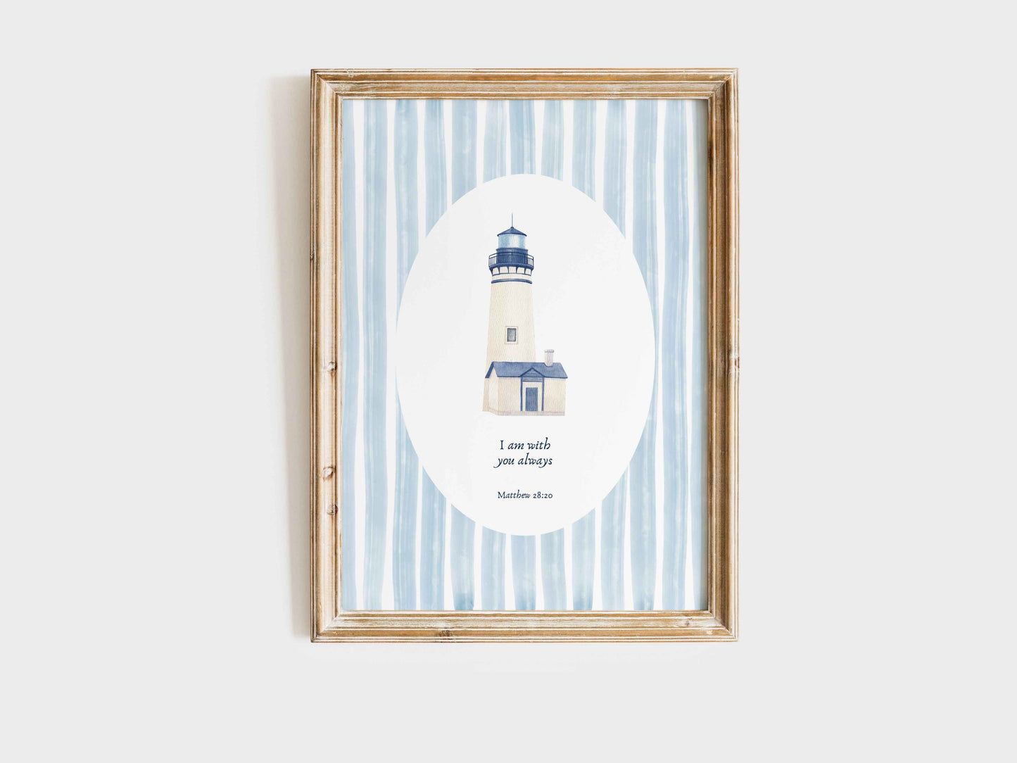 Coastal Bible Wall Art Verse Set of 2 | Psalm 139:14 & Matthew 28:20