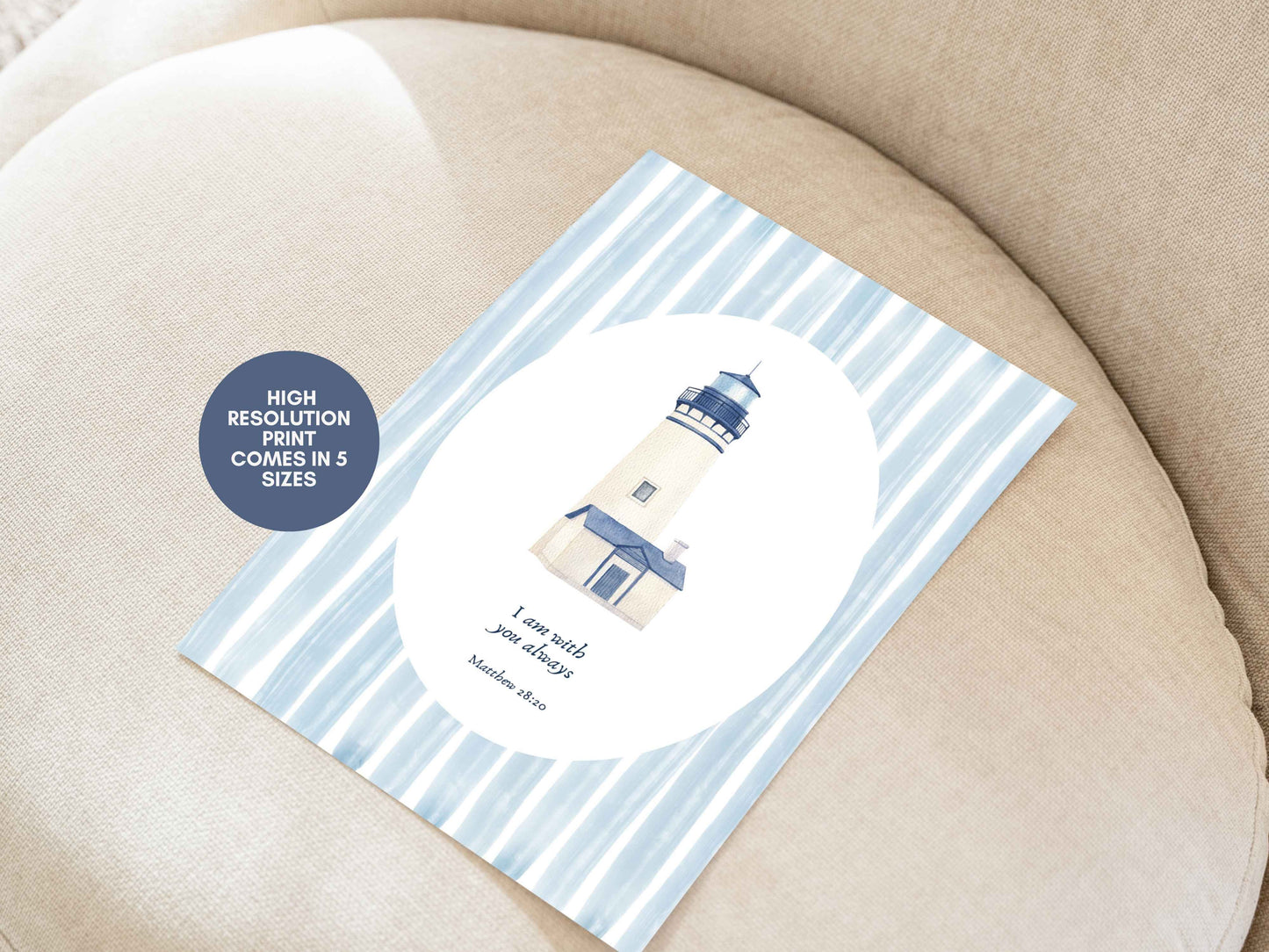 Coastal Bible Wall Art Verse Set of 2 | Psalm 139:14 & Matthew 28:20