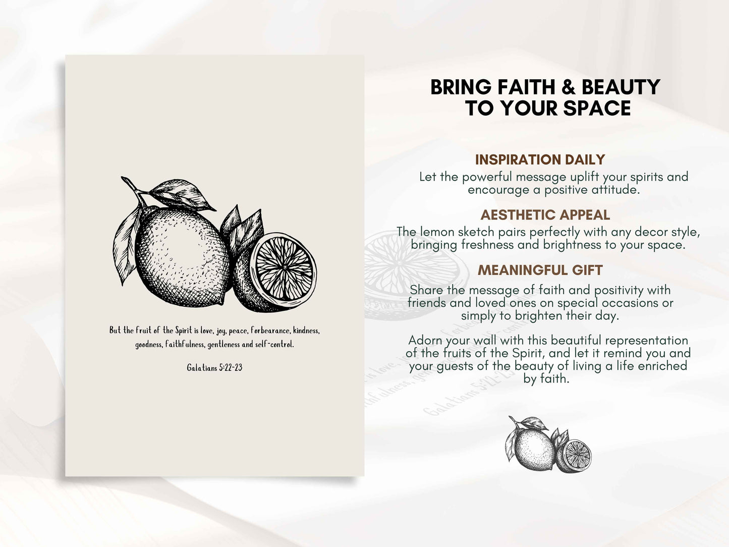 Fruits of the Spirit - Galatians 5:22-23 Bible Verse Printable Poster